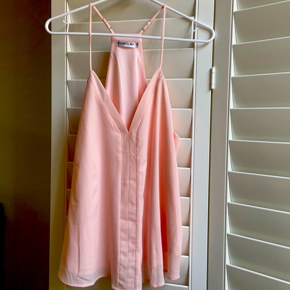 Pale pink razor back top
